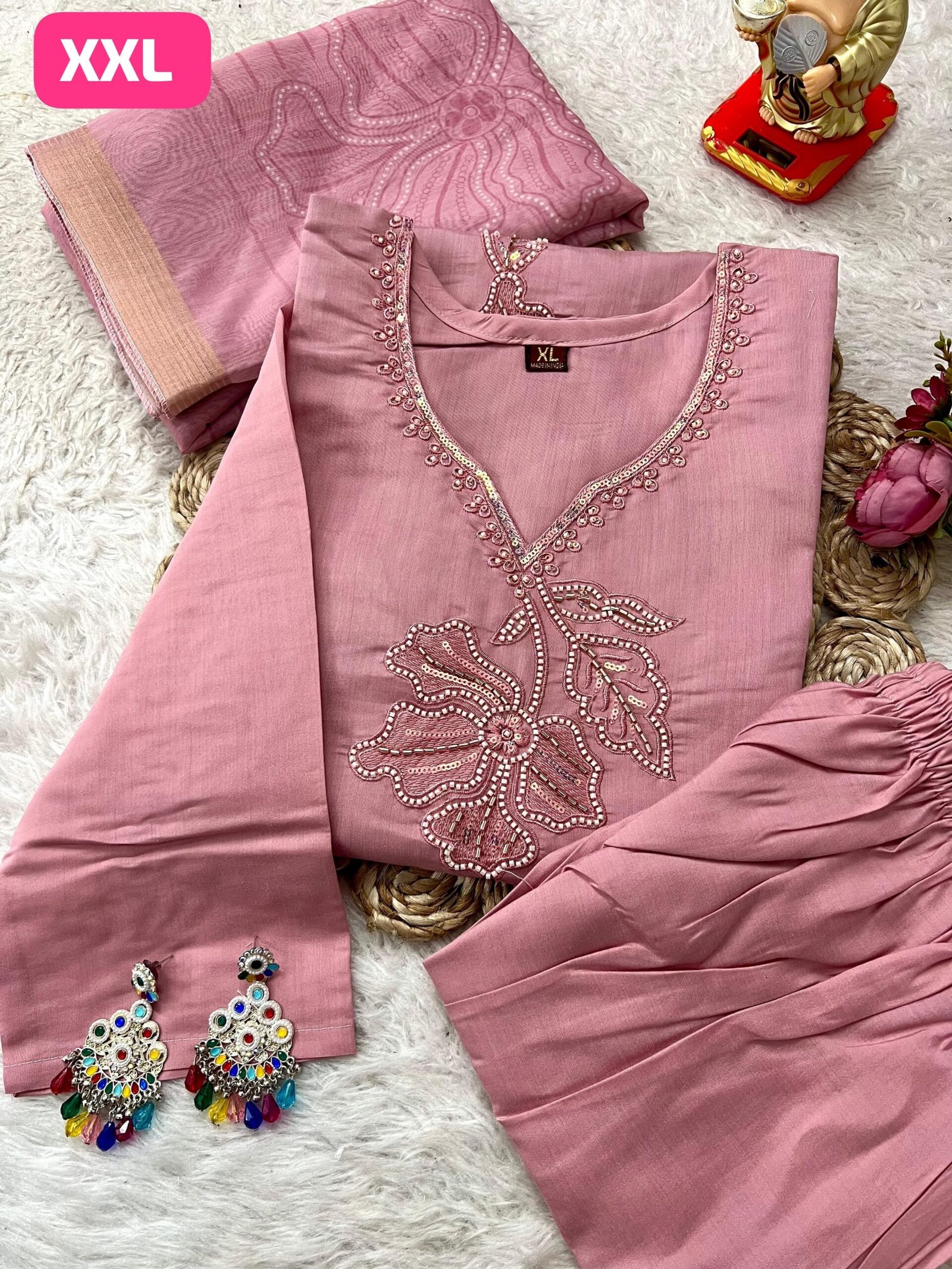 stitched BACK AGAIN WITH HIT COLORS Launching New Designers Kurti Pent Dupatta Set