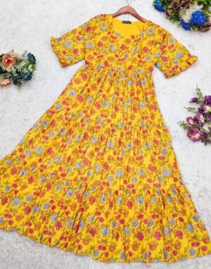 Alternative view of stitched Introducing Our Soft Cotton Maxi! Crafted with soft fabric, it’s your go-to outfit for twirling at any  celebration. Embrace elegance and grace effortlessly.