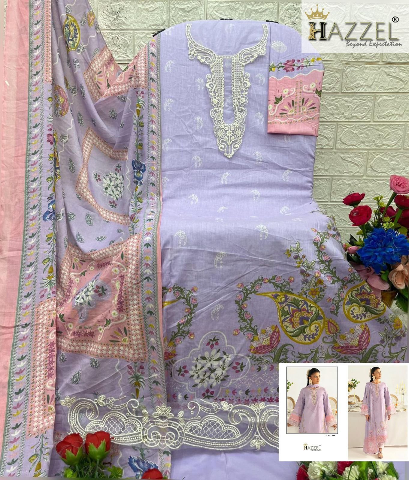 semi stitched SUPER HIT DEMANDED CATLOG HAZZEL®️ is happy to announce the launch of NEW LUXURY LAWN. - Image 2