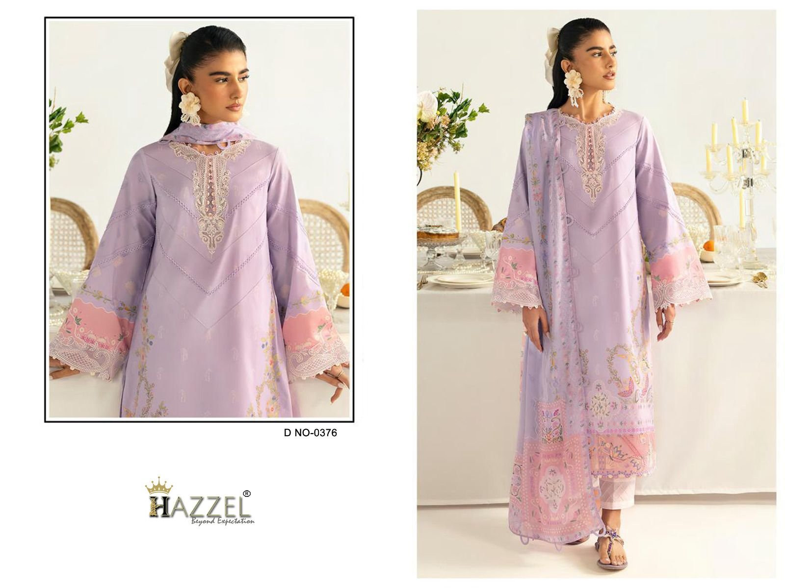semi stitched SUPER HIT DEMANDED CATLOG HAZZEL®️ is happy to announce the launch of NEW LUXURY LAWN.
