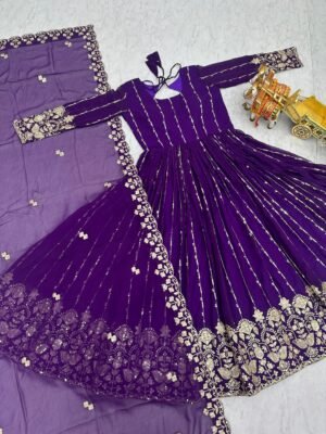 Alternative view of stitched AK-170  AK Creation is Launching New Festival Long Gown & Duptta