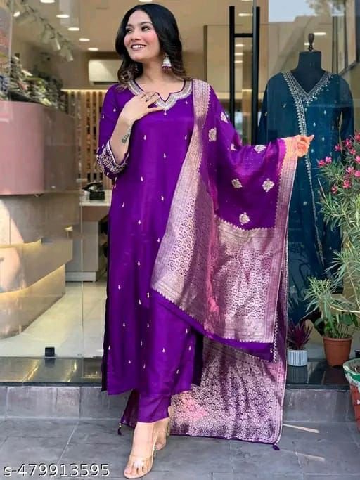 stitched AK 1022 PRESERNTING NEW STYLISH DESIGNER HEAVY ROSE GOLD EMBROIDERY WORK WITH PENT MF 1022 - Image 5
