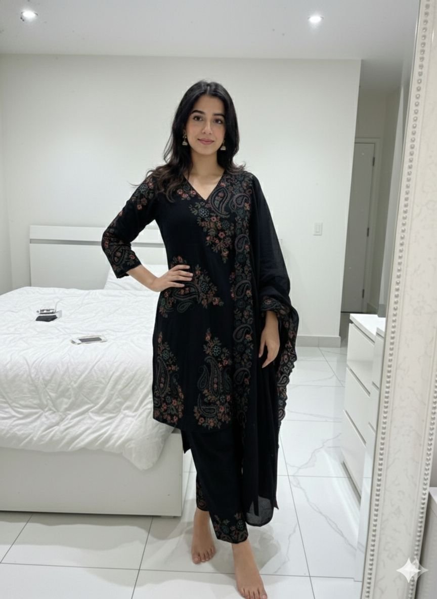 stitched PERFECT FOR PARTY AND WEDDING OUR DESIGNER WEAR EMBROIDERED TOP PLAZZO AND DUPATTA IN FENDY