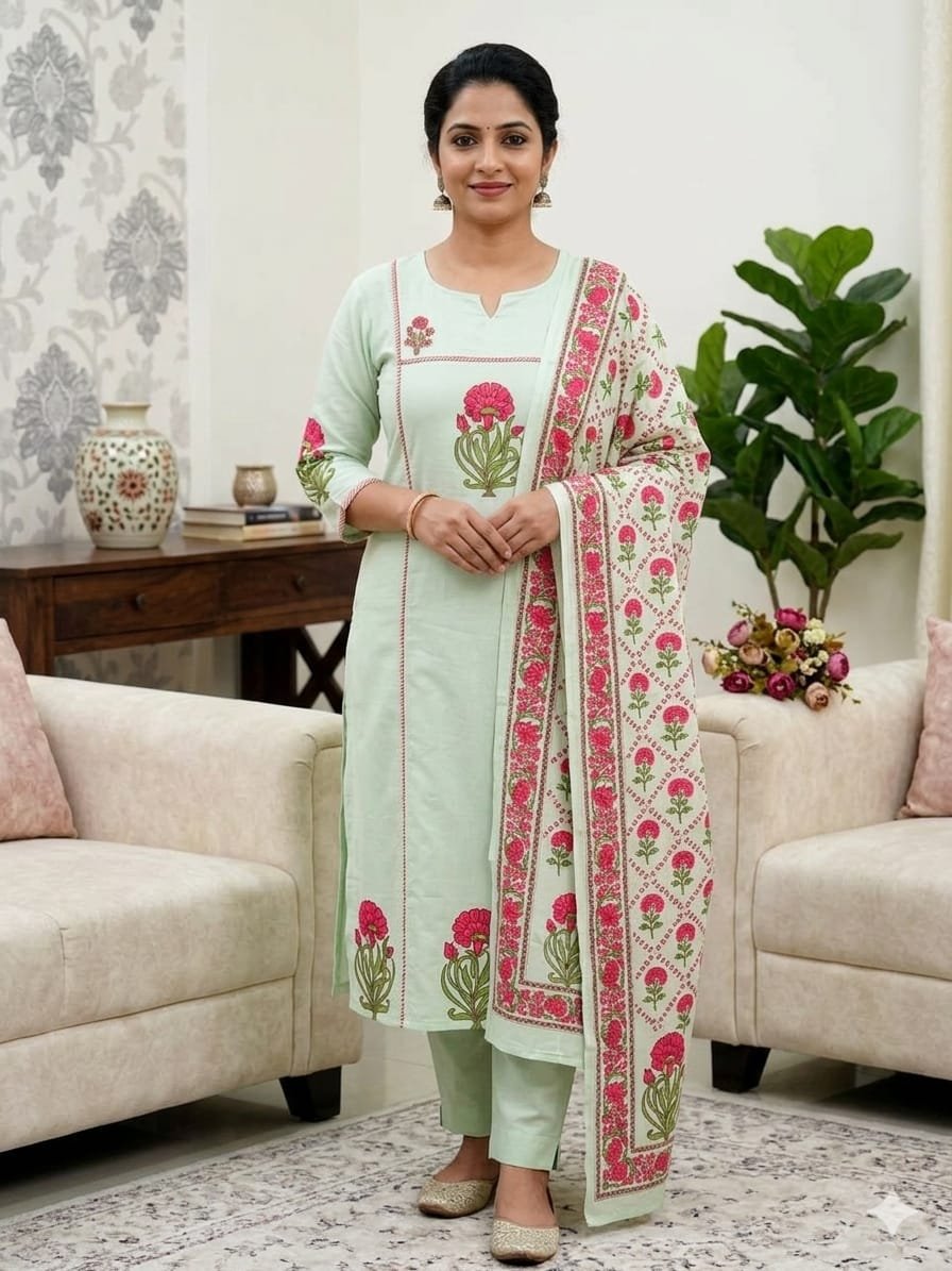 stitched #WEAR IT LOVE IT SHARE IT# Morgan Silk Digital Print Kurti With Pant With Dupatta - Image 2