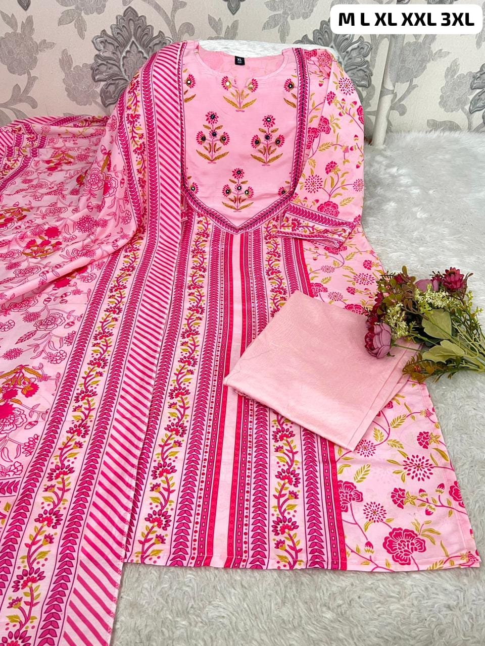 stitched #WEAR IT LOVE IT SHARE IT# Morgan Silk Digital Print Kurti With Pant With Dupatta - Image 6