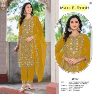 semi stitched MAH-E-ROOH  DESIGN NO : 4233