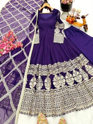 Alternative view of stitched AK-Series  Real Modeling New Designer Party Sharara Suit & Dupatta Set Model :-@inehabhandari @mousha_khatri  CODE:- AK-DOL
