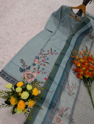 Alternative view of stitched SHIVAM COLLECTION PRESENT.....  WOMEN PURE PRINTED COTTON KURTI DUPPATA SETS  DEVINA