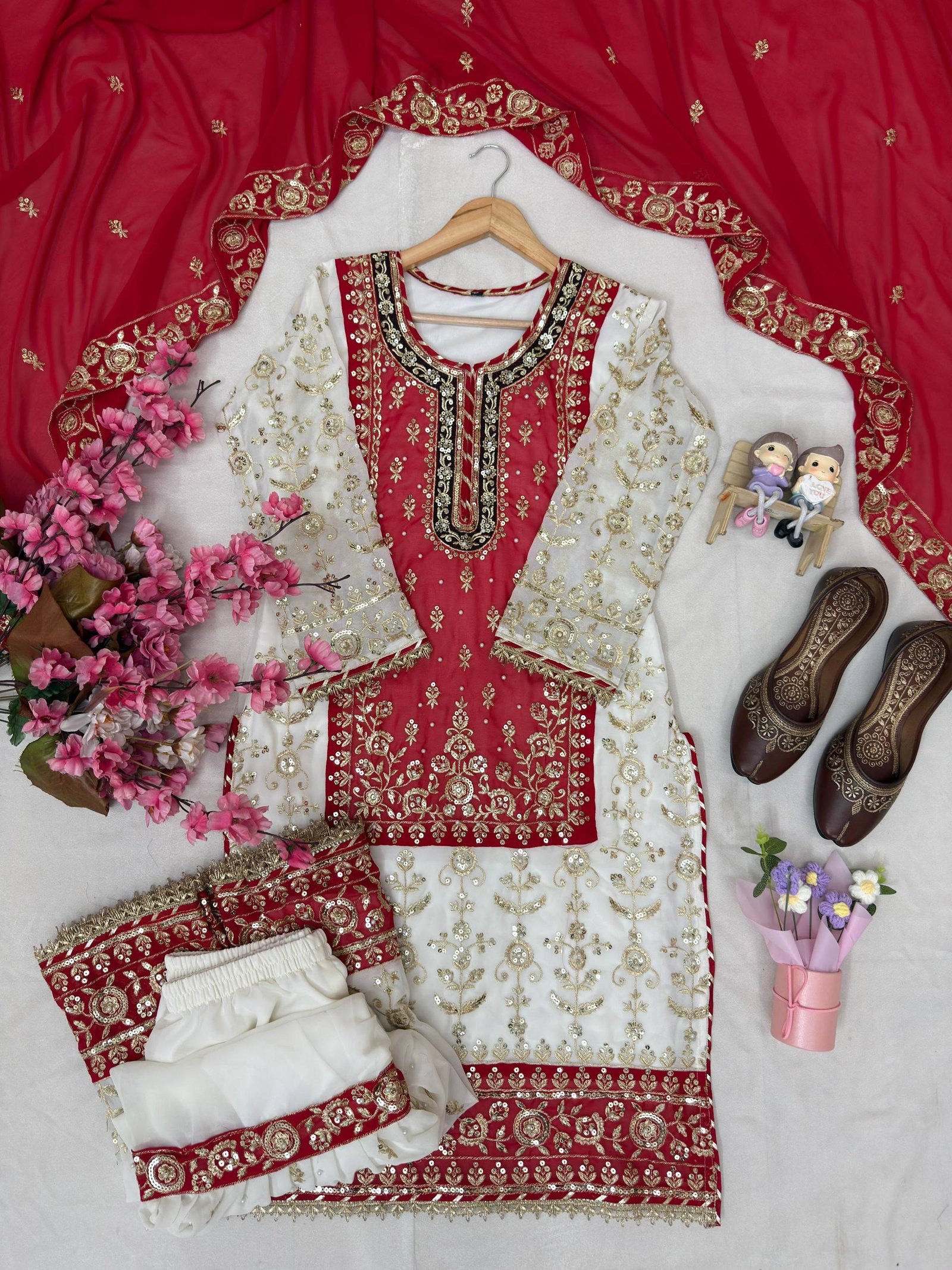 stitched ENHANCE THE BEAUTY OF YOUR WARDROBE WITH THIS NEWLY LAUNCHED KURTI & SHARARA SET - Image 4