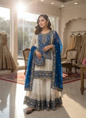 stitched ENHANCE THE BEAUTY OF YOUR WARDROBE WITH THIS NEWLY LAUNCHED KURTI & SHARARA SET