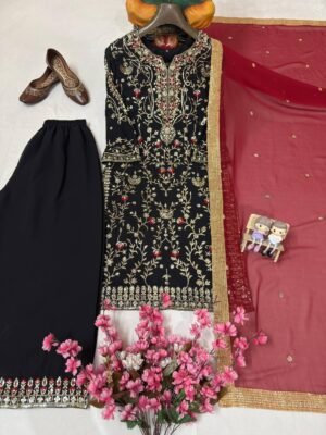 Alternative view of stitched AK 1449  ENHANCE THE BEAUTY OF YOUR WARDROBE WITH THIS NEWLY LAUNCHED KURTI & PLAZZO SET