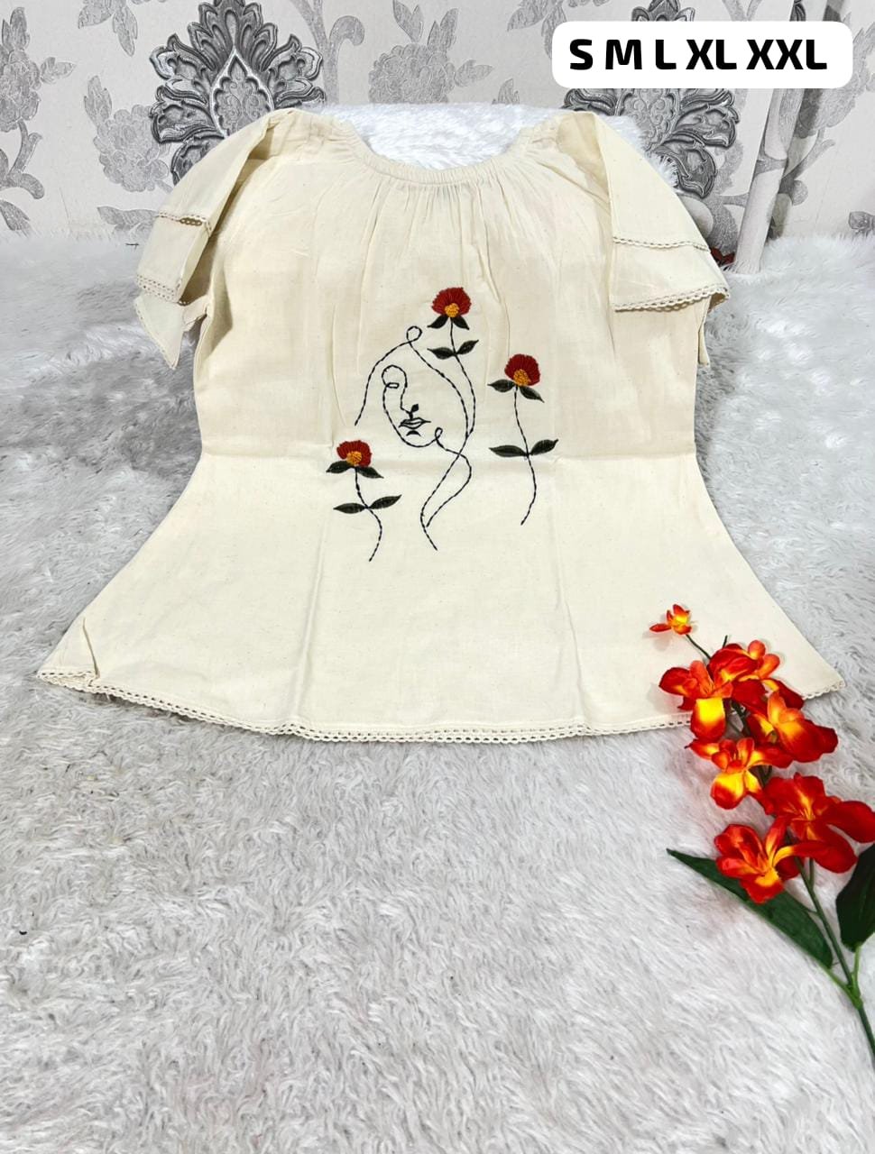 stitched WEAR IT LOVE IT SHARE IT# It comes with cotton lining Pure KHadi Cotton Short-Top - Image 11