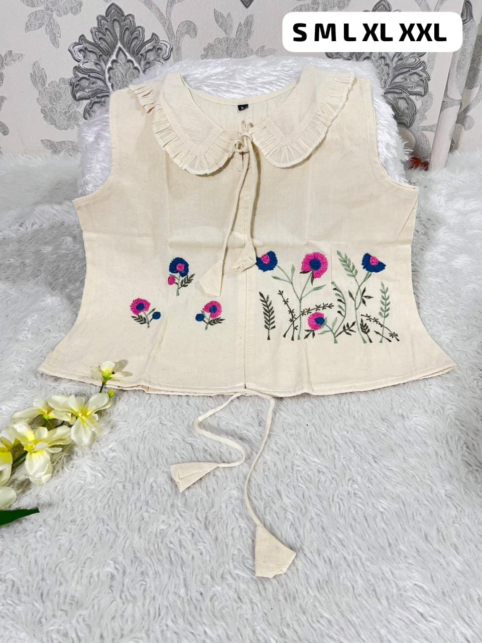 stitched WEAR IT LOVE IT SHARE IT# It comes with cotton lining Pure KHadi Cotton Short-Top - Image 16