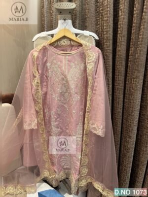 Alternative view of stitched MARIA.B PRESENTS  NAME:- D.NO 1073  READYMADE COLLECTION  FULL STITCHED COTTON TOP WITH HEAVY EMBROIDERY WORK