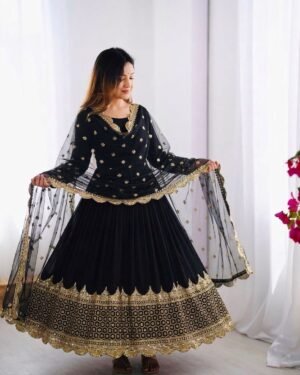 stitched AK-194 — "Elegant Embroidered Sequence Designer Anarkali Two Piece Set"