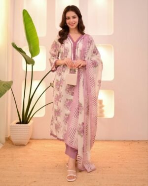 stitched #WEAR IT LOVE IT SHARE IT#  Morgan Sequence Silk Digital Print Kurti With Pant With Dupatta