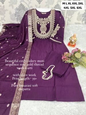 stitched ROYAL ELEGANCE IN EVERY THREAD! Elevate your festive wardrobe with this stunning Moti &