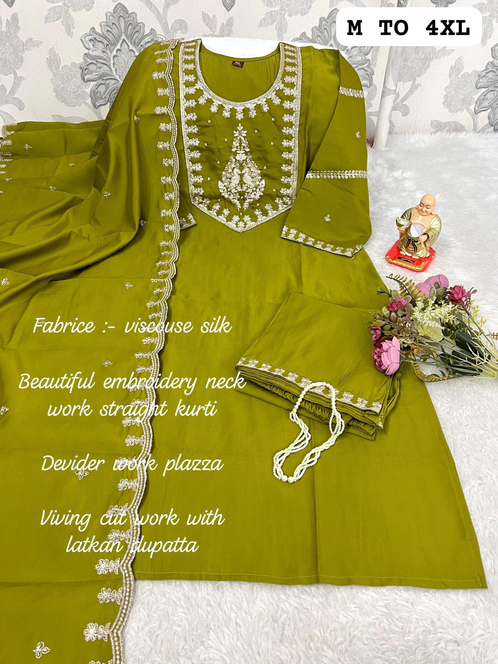 stitched Upgrade your ethnic wardrobe with this beautiful Muslin fabric suit set in a classy Colorfull shade - Image 5