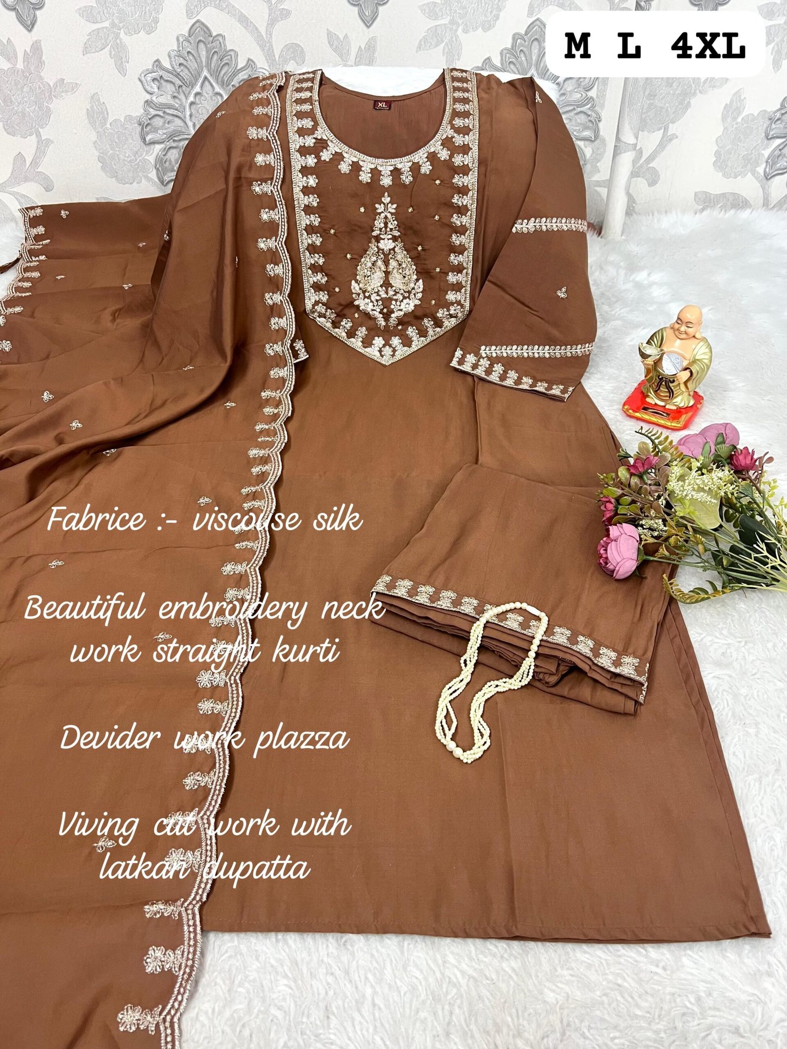 stitched Upgrade your ethnic wardrobe with this beautiful Muslin fabric suit set in a classy Colorfull shade - Image 7