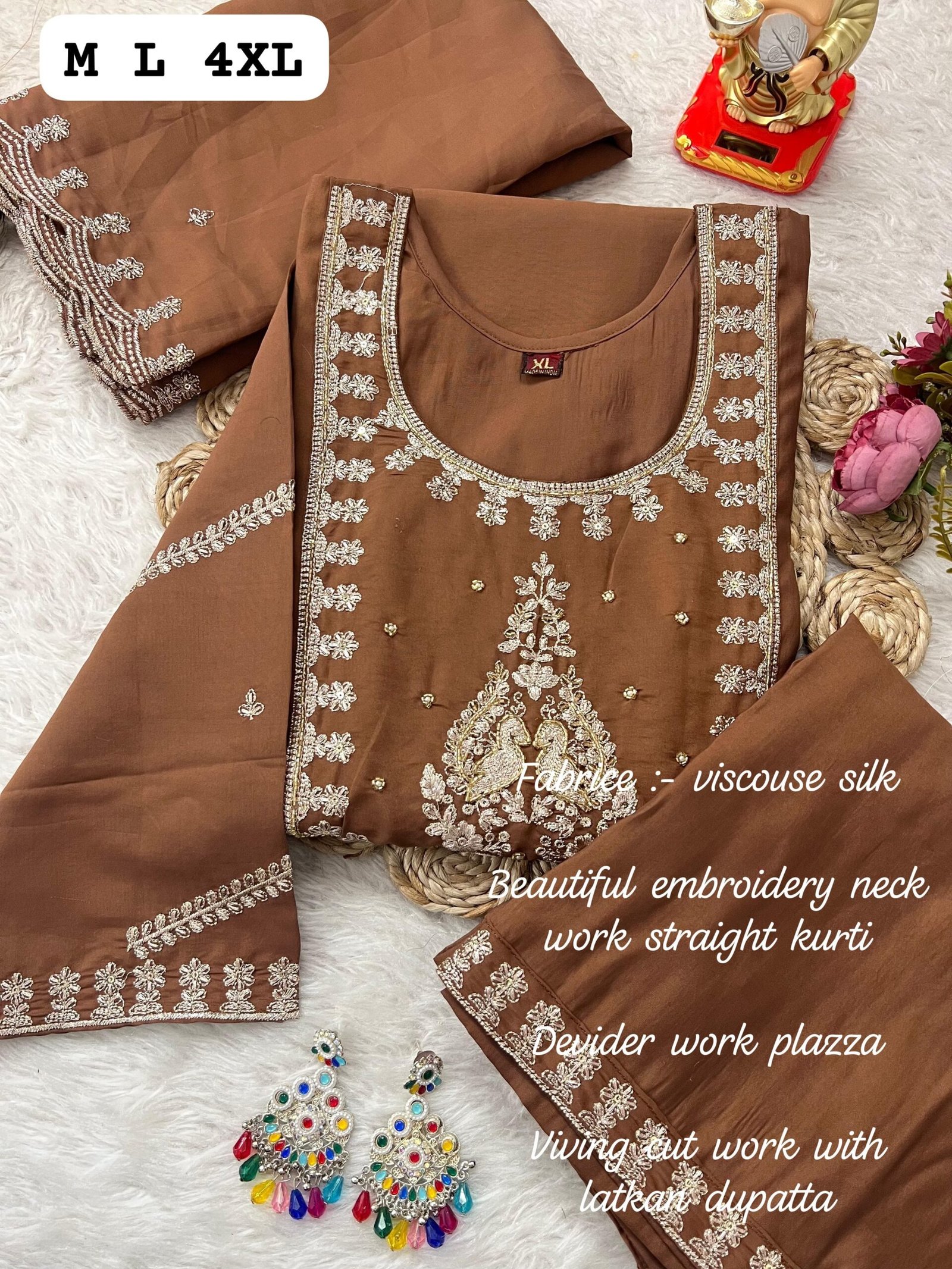 stitched Upgrade your ethnic wardrobe with this beautiful Muslin fabric suit set in a classy Colorfull shade - Image 8