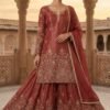 stitched Launching New Designer Party Wear Look Top , Sharara Plazzo  and Dupatta, New Fancy Style
