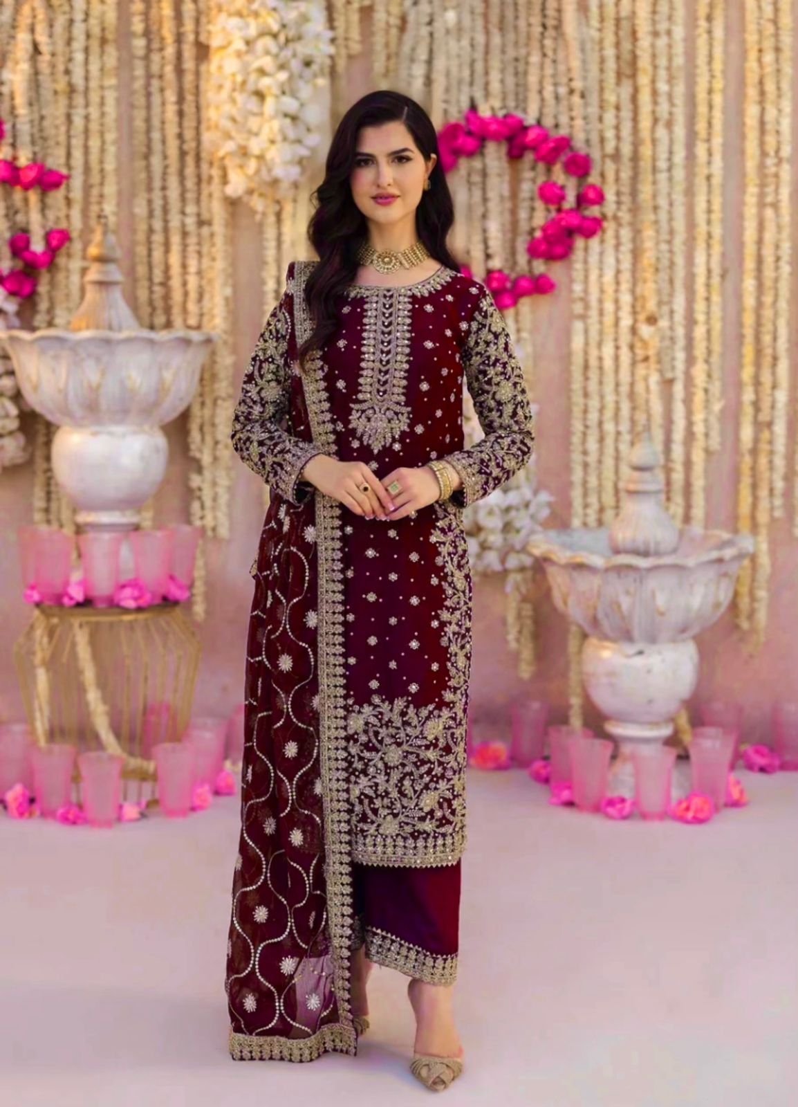 stitched Presenting New Designer Party Wear Look Top-Plazzo and Dupatta With Heavy Embroidery Work - Image 3