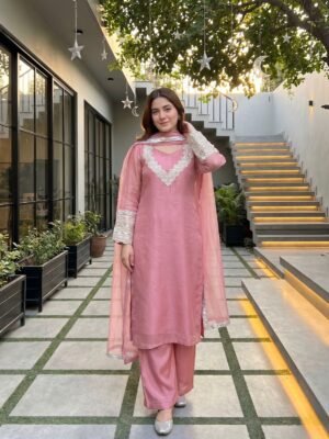 stitched NEW COLOUR ADDED  LUNCHING NEW PARTY WEAR FOUR PIS  SUIT SET  CODE:-AK-40