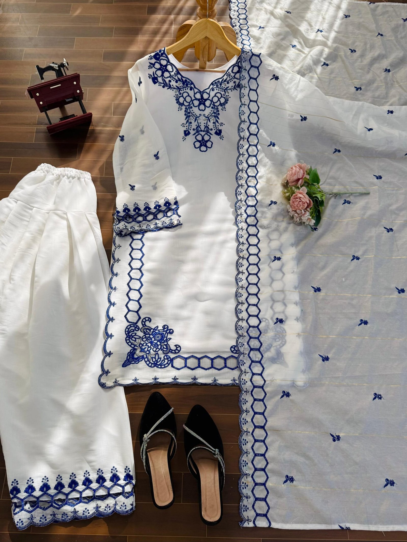 stitched Introducing the All-New 5000 Series – Premium Elegance, One Level Up! Style Code: 6018 Step into effortless charm with our exclusive 3-piece set – crafted for comfort, stitched with grace. - Image 2
