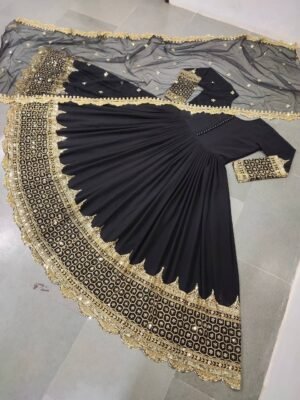 Alternative view of stitched AK-194 — "Elegant Embroidered Sequence Designer Anarkali Two Piece Set"