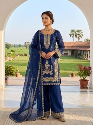 stitched PRESERNTING NEW READY TO WEAR SPACIAL FANCY DESIGN HEAVY EMBROIDERY AND SEQUENCE WORK TOP - FARSHI SHALVAR WITH  DUPATTA