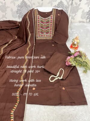 Alternative view of stitched Upgrade your ethnic wardrobe with our stunning new arrival! This gorgeous colorfull ensemble combines traditional craftsmanship with modern comfort, making it perfect for festive gatherings and special occasions.