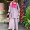 stitched Featuring beautiful Heavy Suit Set which is beautifully decorated  Handwork🪡 on yoke. It is paired with matching plazzo Pair.