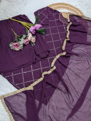 Alternative view of stitched SHIVAM COLLECTION PRESENT.....   WOMEN HEAVY GEORGETTE EMBROIDERED SARARA SETS  SUHANI