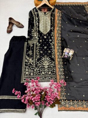 Alternative view of stitched AK 1415 - GMY SILK EDDITION  ENHANCE THE BEAUTY OF YOUR WARDROBE WITH THIS NEWLY LAUNCHED GMY SILK KURTI & PLAZZO SET