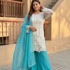 stitched NEW DESIGNER  HEAVY EMBROIDERY SEQUENCE WORK 3 PIS SUIT SET  CODE :-AK-245
