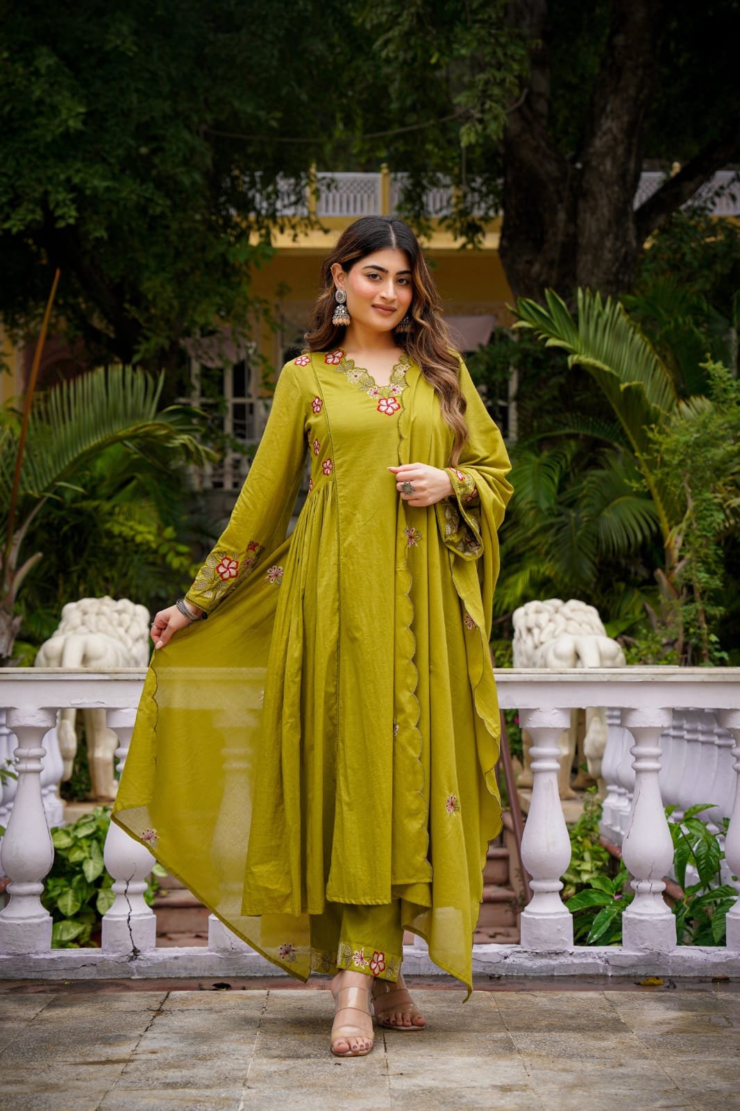 stitched Today We Are Launching Party Wear Anarkali Kurati style with Pent and Dupatta Readymade Collection. AK-031 - Image 3