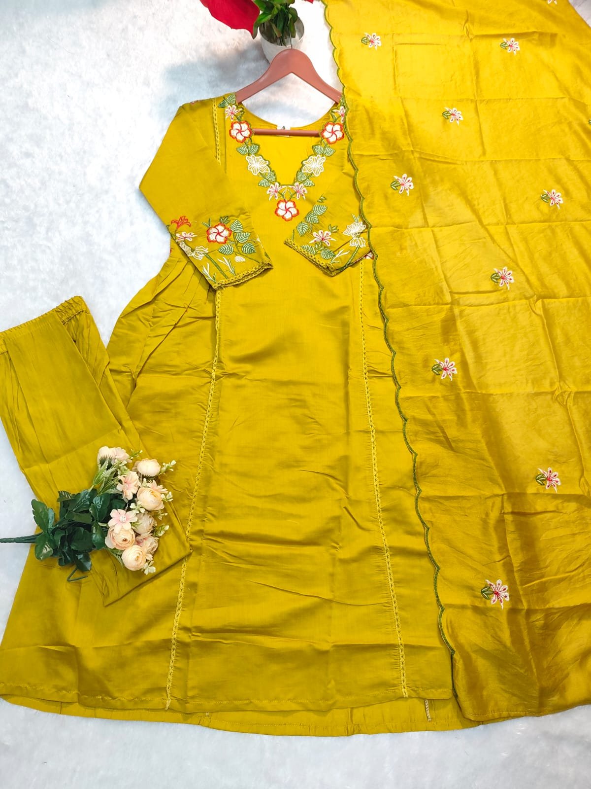 stitched Today We Are Launching Party Wear Anarkali Kurati style with Pent and Dupatta Readymade Collection. AK-031 - Image 4