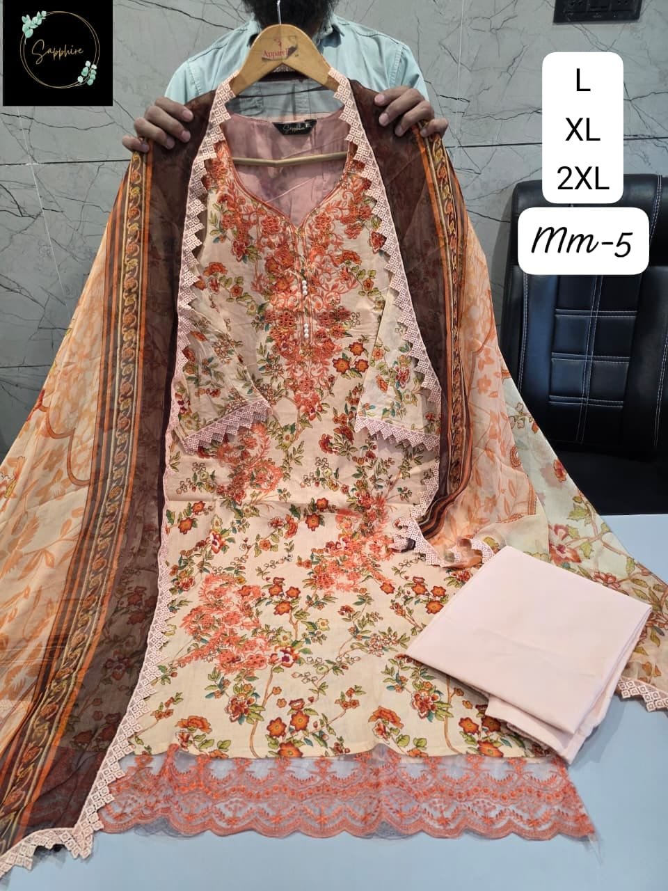 stitched LOOK LIKE ORIGINAL MAUSAMMURRY PAKISTANI SUITS JAZMIN MAUSAMMURRY VOL-5 ALHUMDULILAH NEW LAUNCH PRESENTING NEW SERIES OF READYMADE PAKISTANI SUITS BEAUTIFUL DESIGNS - Image 6