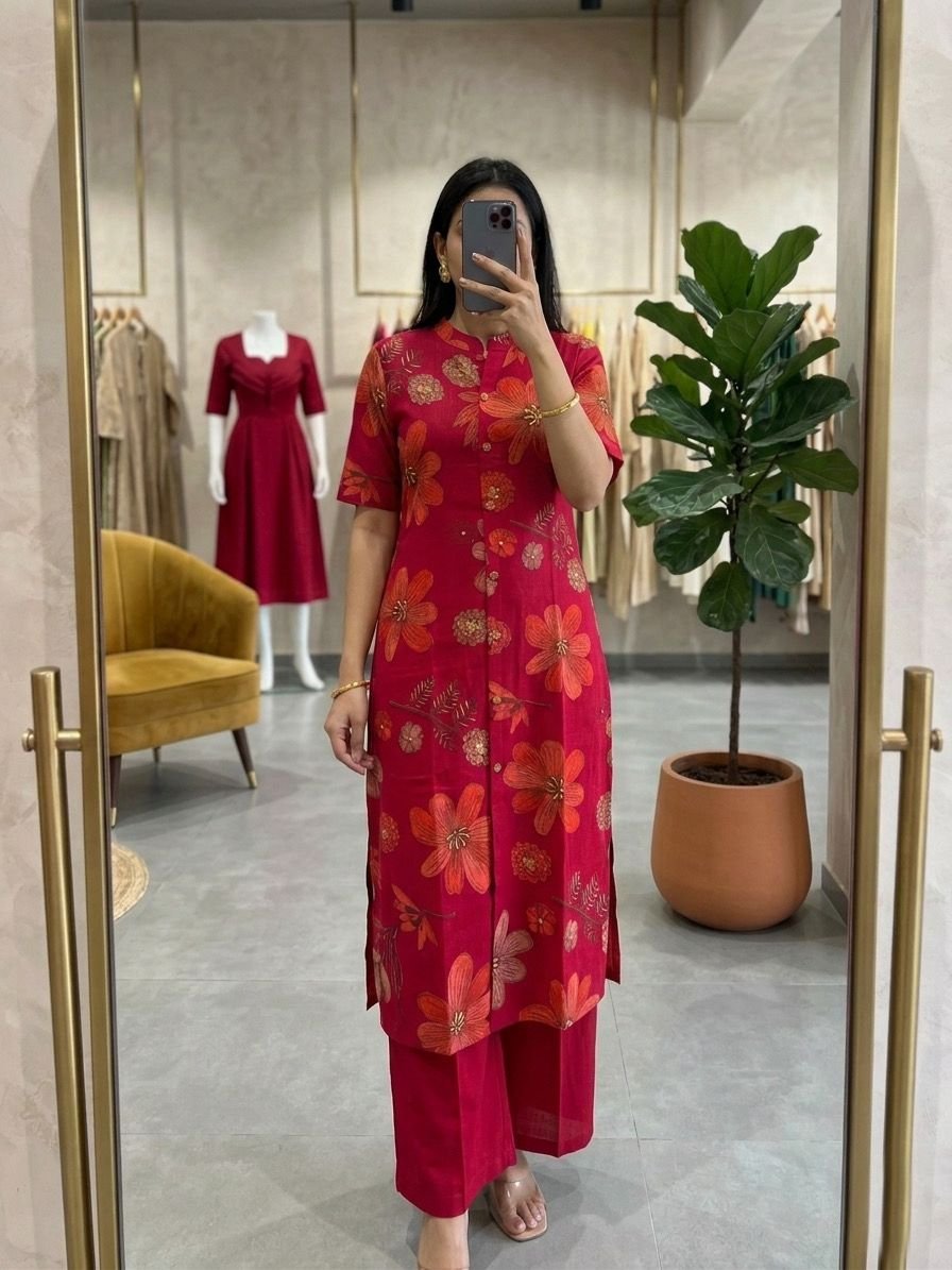 stitched FULL STOCK SUMMER SUNSHINES Introducing these sunshine Draped in refreshing shades and prints these kurta sets are your invitation to embrace easy elegance. - Image 4