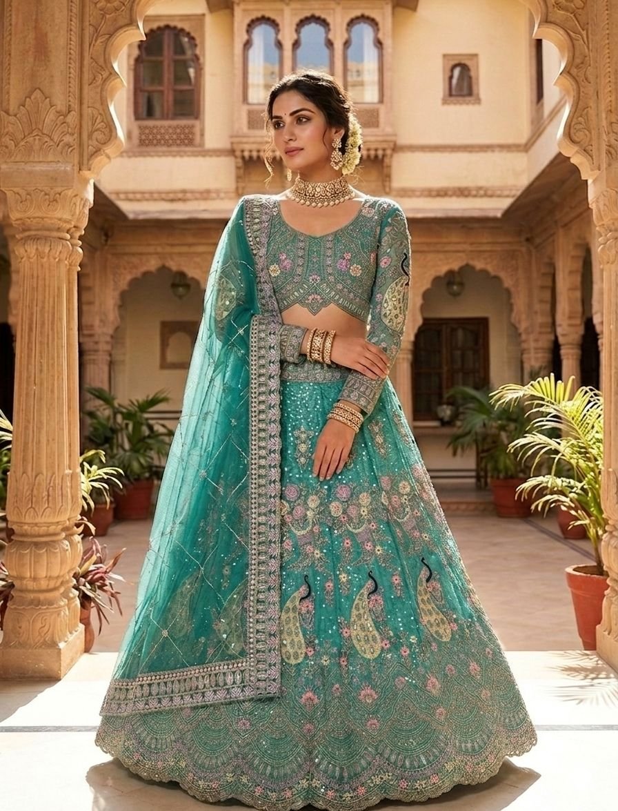 semi stitched AK Launching 4 meter flared Coding Sequins Work Lehenga, Exceptional Quality with Can-Can and Canvas Layers, A Perfect Fusion of Glamour and Comfort D.No=AK-1676