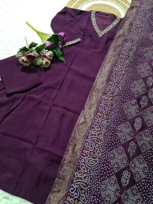 Alternative view of stitched SHIVAM COLLECTION PRESENT.....   MUSKAN 2     TOP FABRIC : PURE VISCOSE CHANDERI WITH SEQUENCE CODING EMBROIDERY WORK