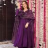 stitched SHIVAM COLLECTION PRESENT.....   MUSKAN 2     TOP FABRIC : PURE VISCOSE CHANDERI WITH SEQUENCE CODING EMBROIDERY WORK
