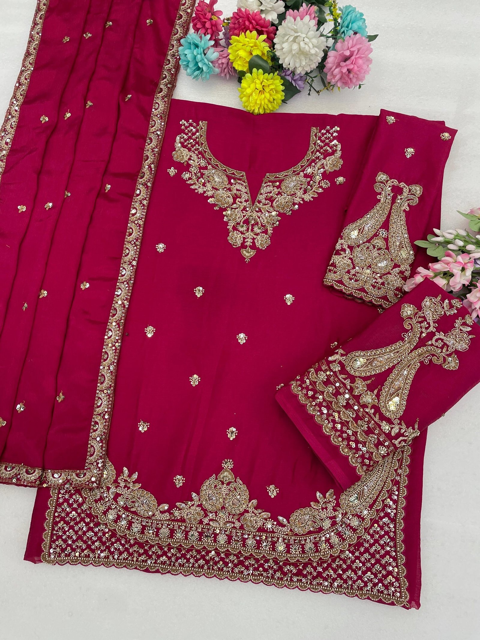 semi stitched SAYURI KANCHAN GOLD BEADS COLLECTION DESIGN NO : 2121 - Image 8