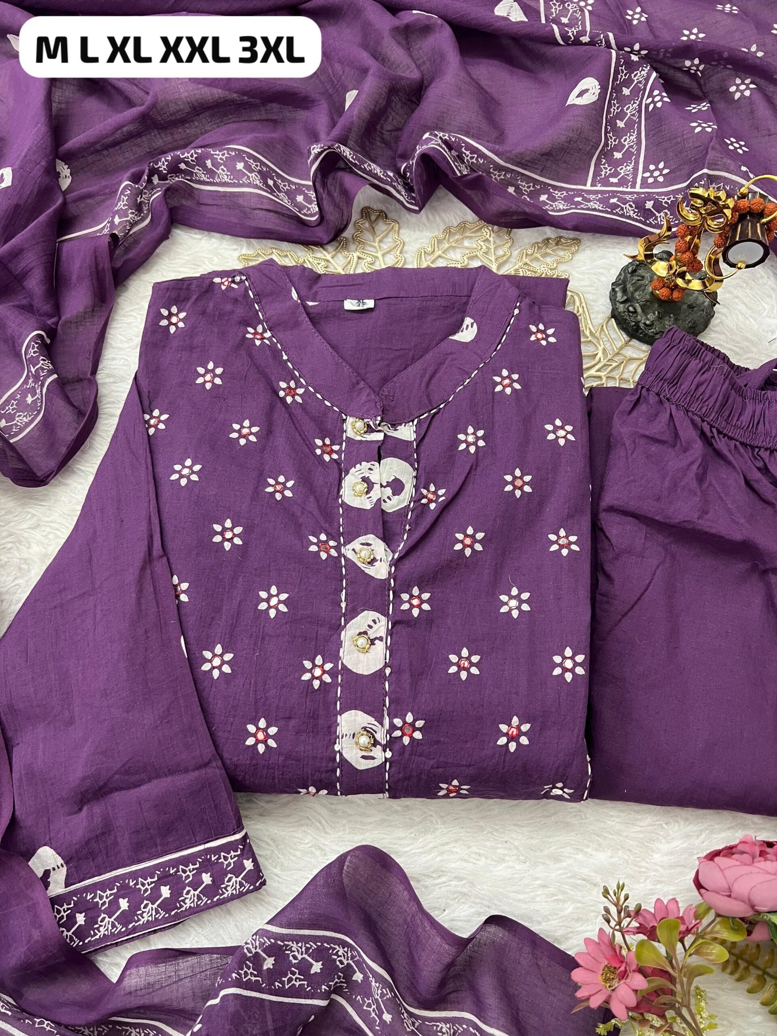 stitched New Arrival: Stunning Bandhani Anarkali Set Elevate your ethnic wardrobe with this beautiful and breezy 3-piece suit set. - Image 4