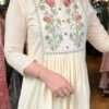stitched Cotton Dobby Self Zikzak ( lapet ) Shiffli Kurti With Pant With Stall Dupatta