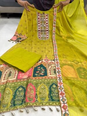 Alternative view of stitched NEW ARRIVALS PISTA SHANTI ANARKALI KODI  ROUND SET  INDIAN TRADITIONLWEAR  CODE :  PISTA SHANT