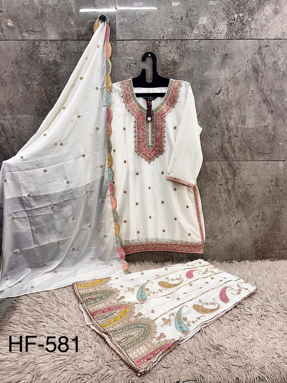 stitched New Catalogue in pakistani... *Full Stitched * HF-581,A To D - Image 2