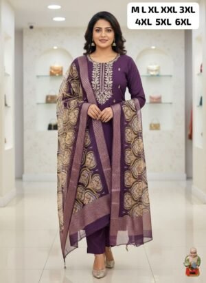 stitched Launching New Designers Kurti Pent Dupatta Set