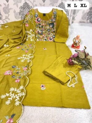 Alternative view of stitched Launching New Designers Kurti Pent Dupatta Set