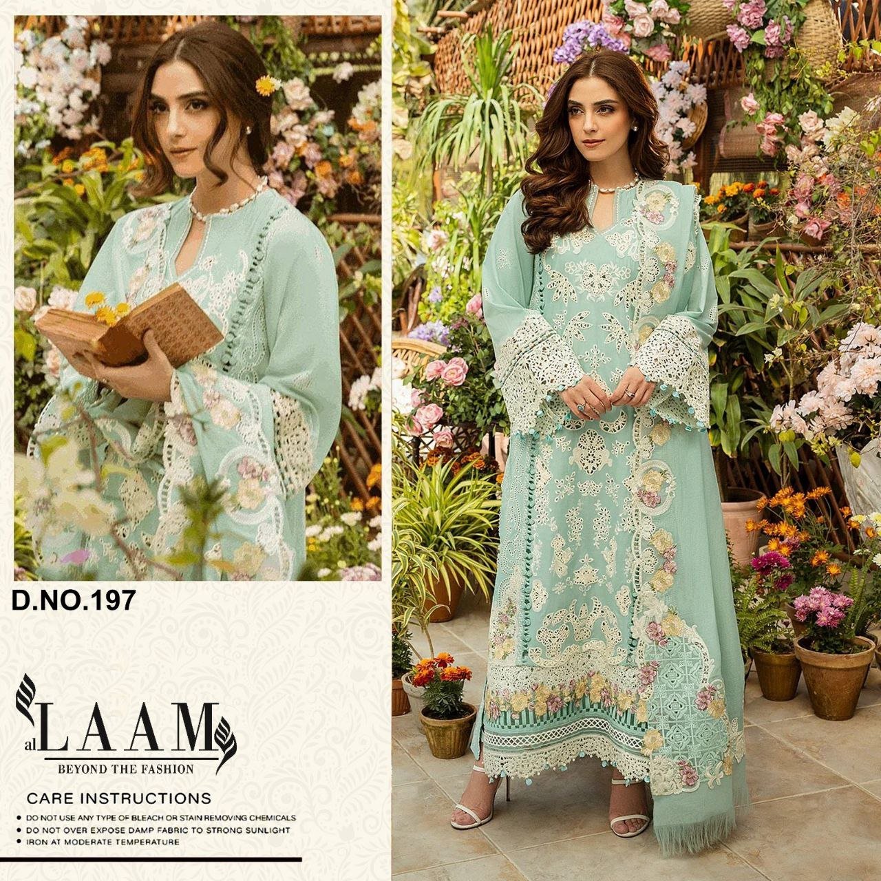 semi stitched Al Laam ™️ اللعم Presents BEYOND THE FASHION D.No. 197